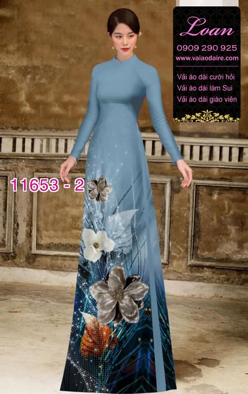 Vải áo dài hoa 3D