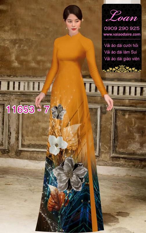 Vải áo dài hoa 3D