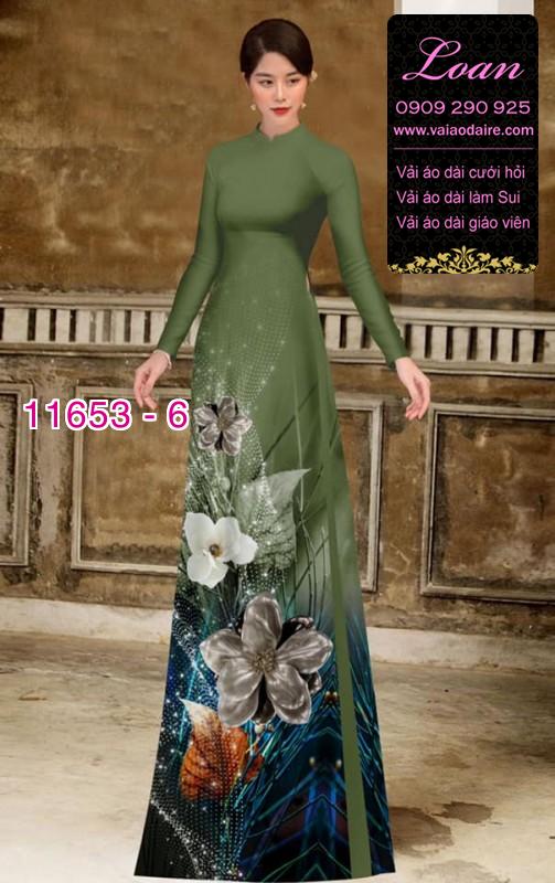 Vải áo dài hoa 3D