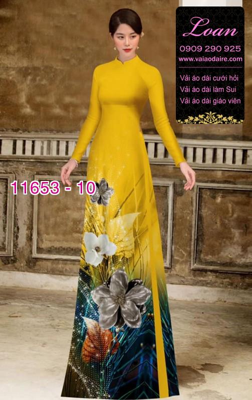 Vải áo dài hoa 3D