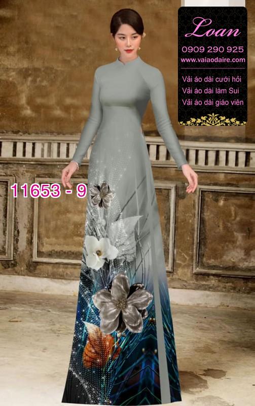Vải áo dài hoa 3D