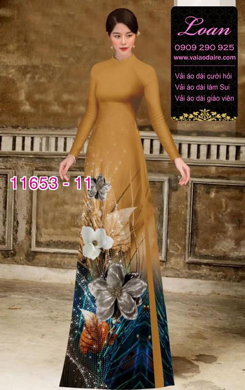 Vải áo dài hoa 3D