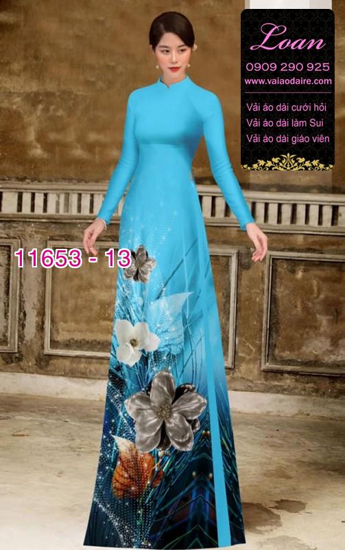 Vải áo dài hoa 3D