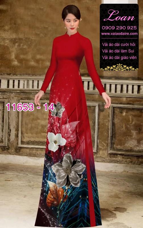 Vải áo dài hoa 3D