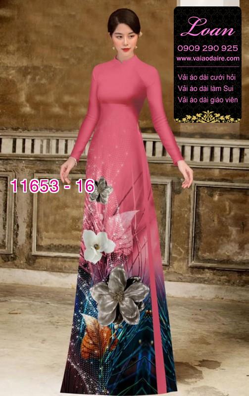 Vải áo dài hoa 3D