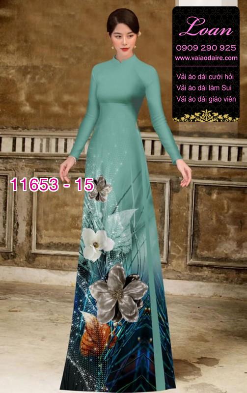 Vải áo dài hoa 3D