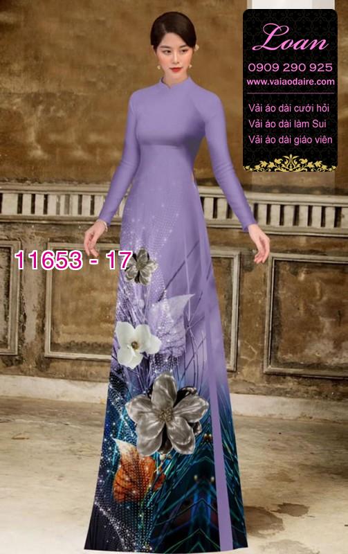 Vải áo dài hoa 3D