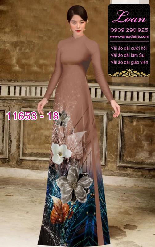 Vải áo dài hoa 3D