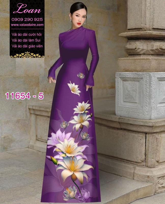 Vải áo dài hoa 3D
