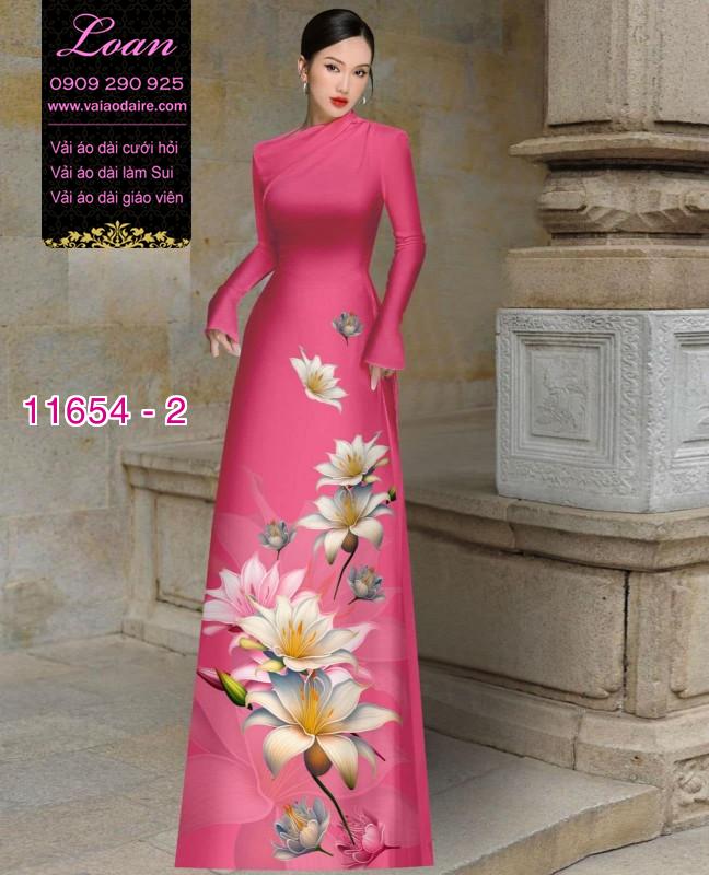 Vải áo dài hoa 3D
