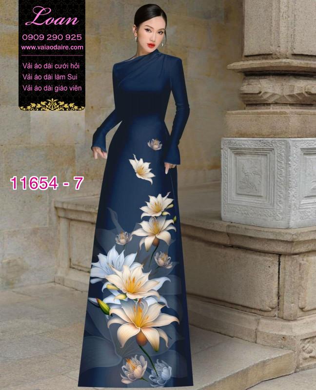 Vải áo dài hoa 3D