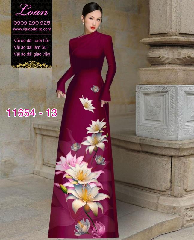 Vải áo dài hoa 3D