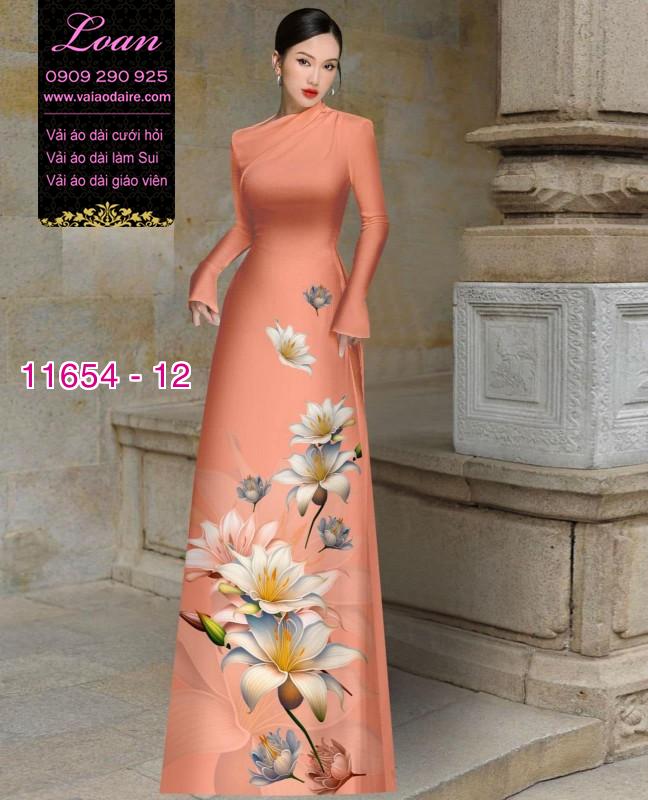 Vải áo dài hoa 3D