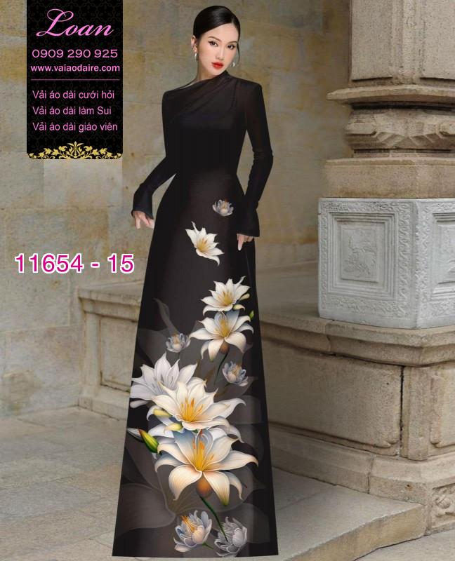 Vải áo dài hoa 3D