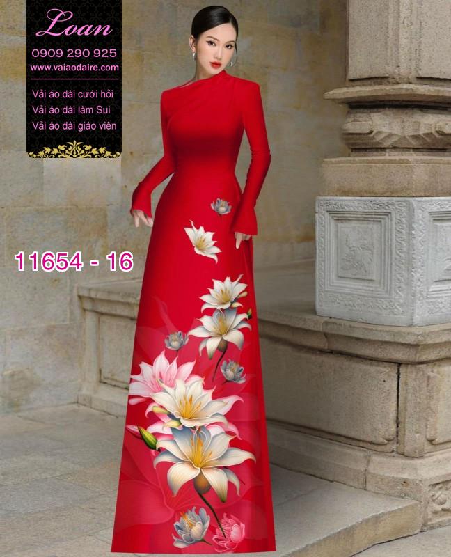 Vải áo dài hoa 3D