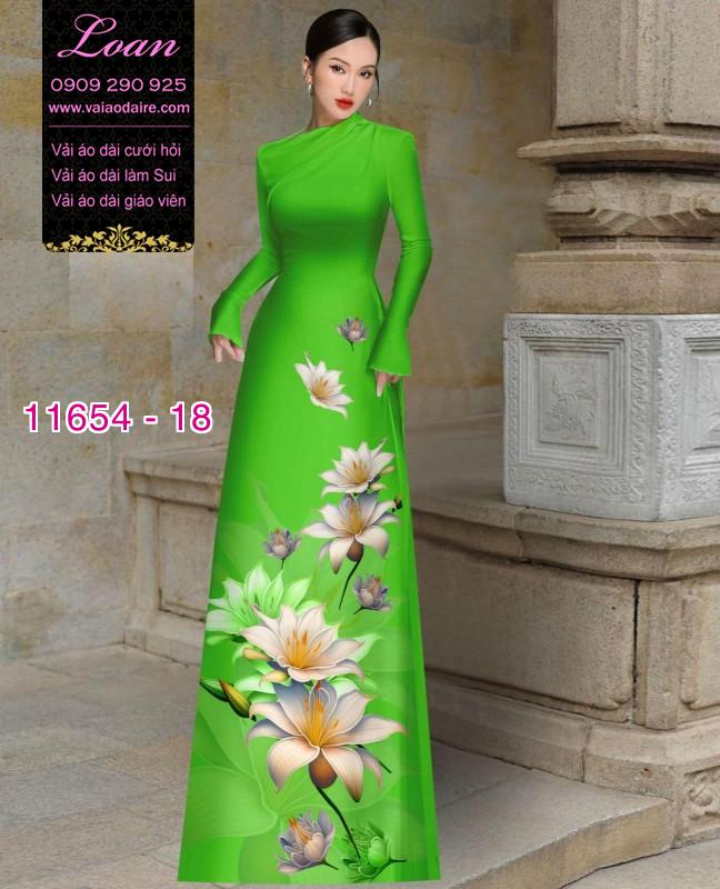 Vải áo dài hoa 3D
