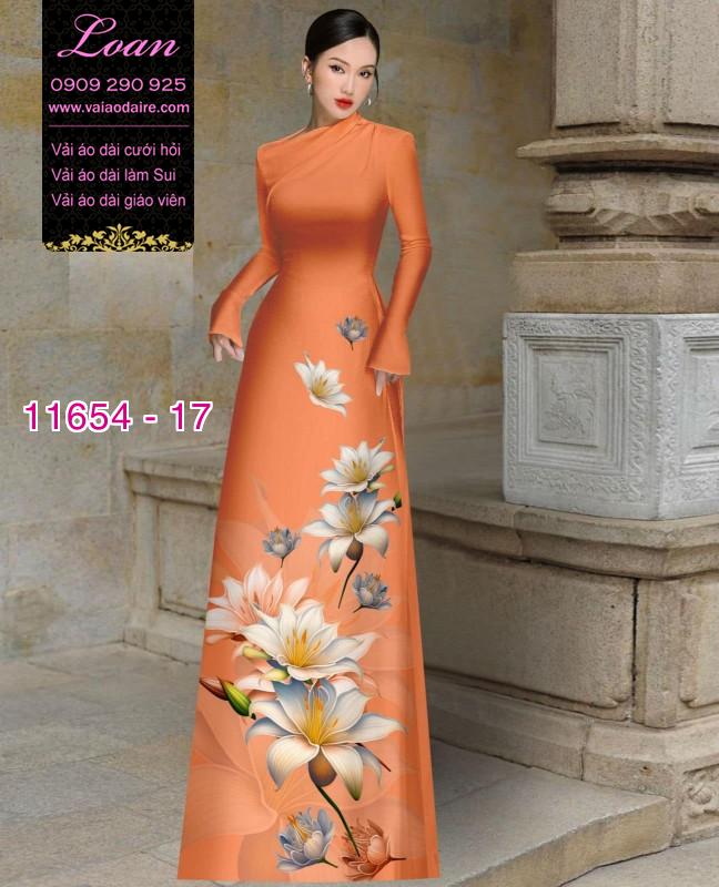Vải áo dài hoa 3D