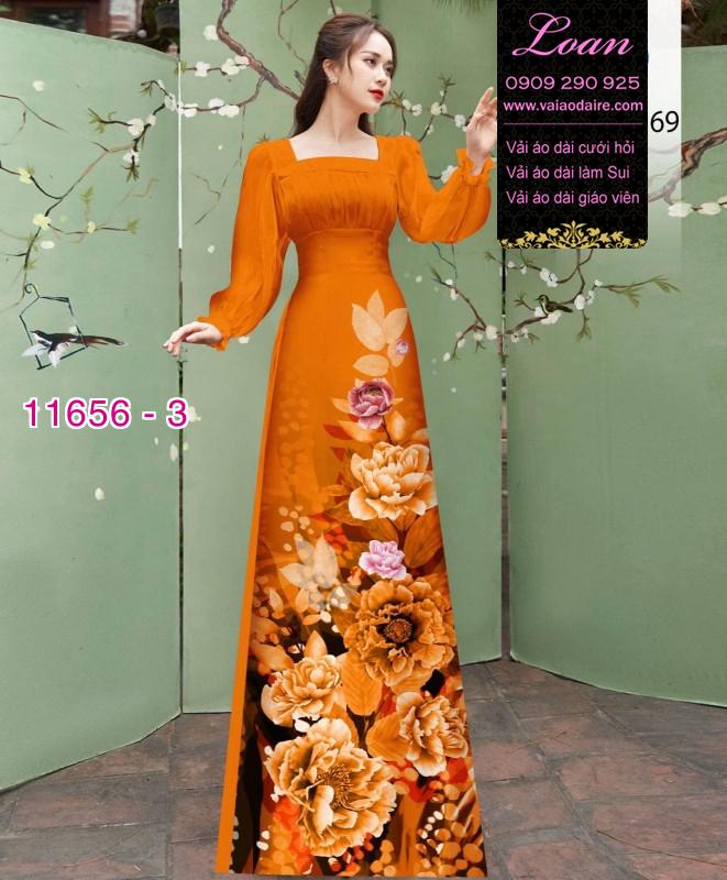 Vải áo dài hoa in 3D