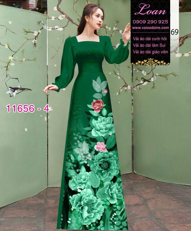 Vải áo dài hoa in 3D