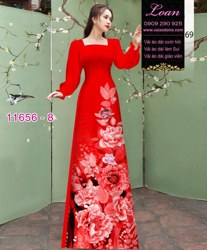 Vải áo dài hoa in 3D