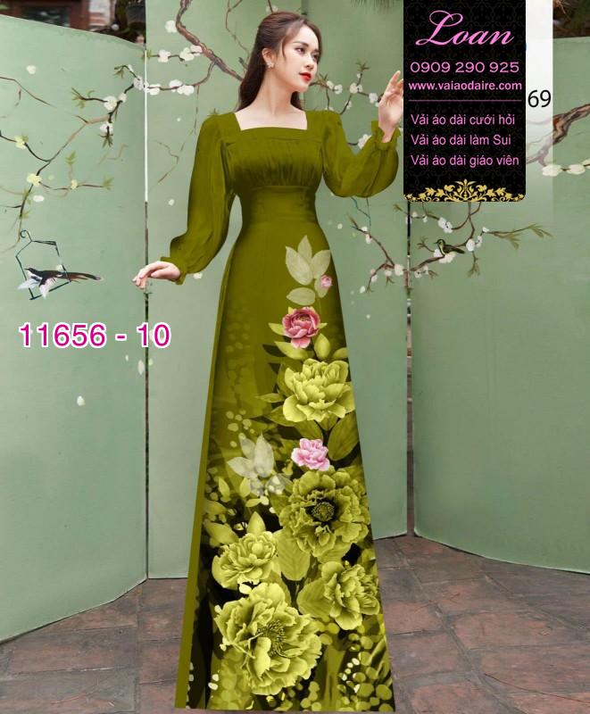 Vải áo dài hoa in 3D