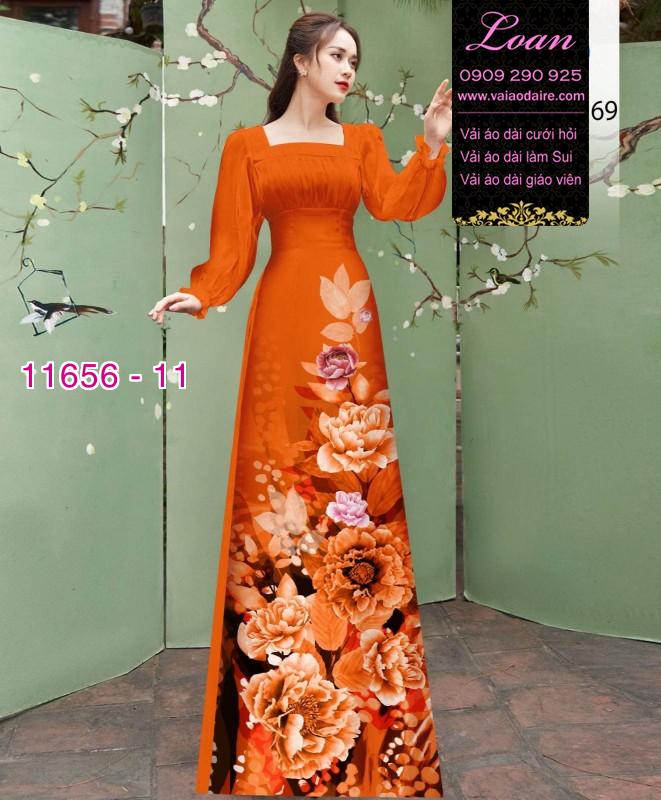 Vải áo dài hoa in 3D