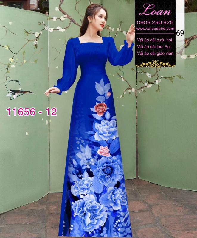 Vải áo dài hoa in 3D