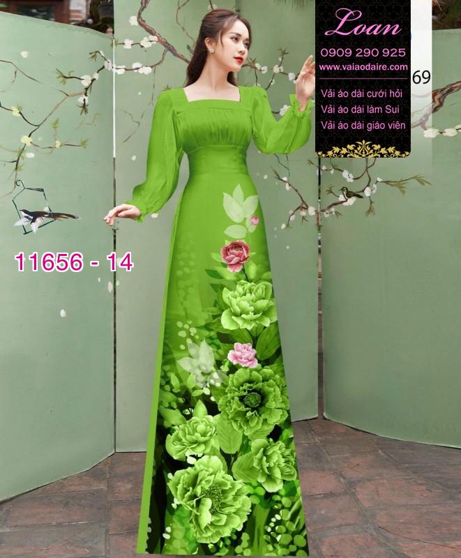 Vải áo dài hoa in 3D