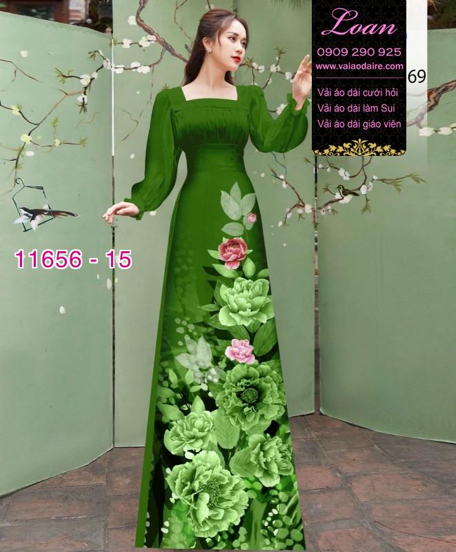 Vải áo dài hoa in 3D