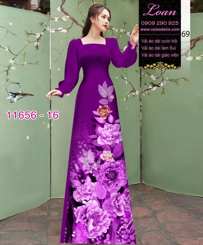 Vải áo dài hoa in 3D