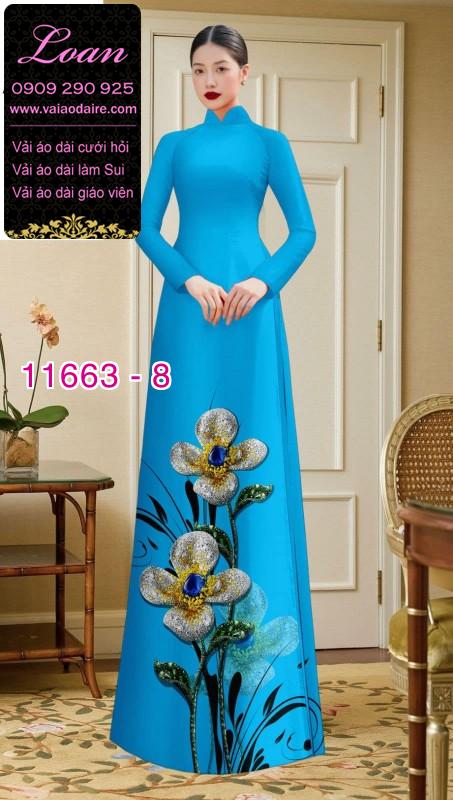 Vải áo dài hoa in 3D