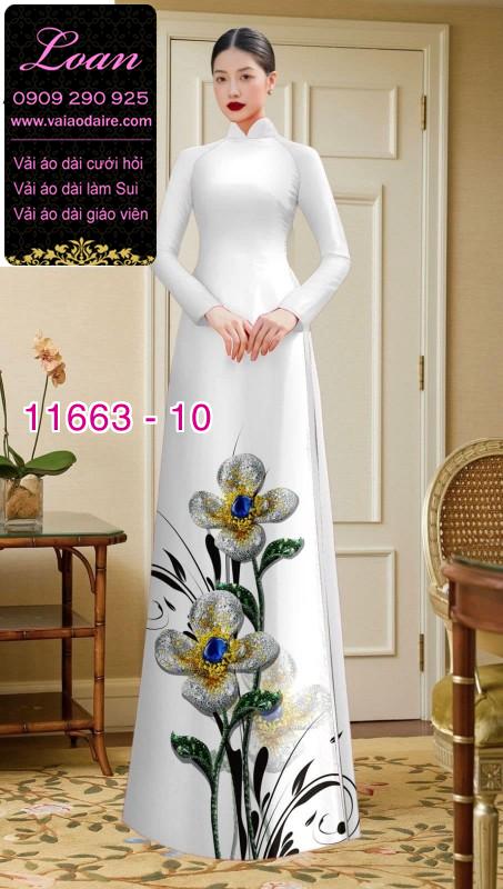 Vải áo dài hoa in 3D