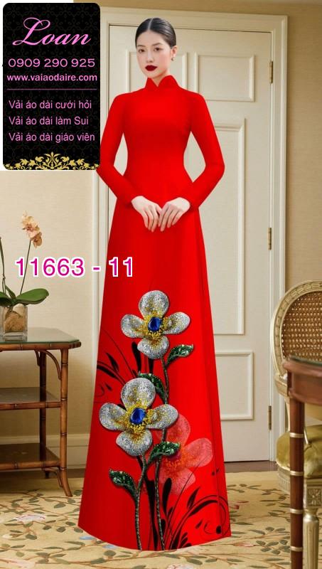 Vải áo dài hoa in 3D