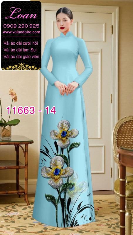 Vải áo dài hoa in 3D