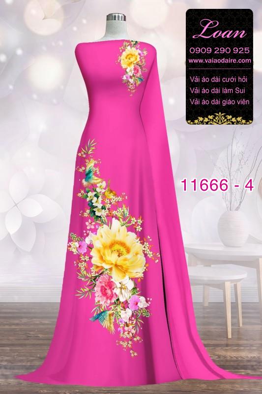 Vải áo dài hoa 3D