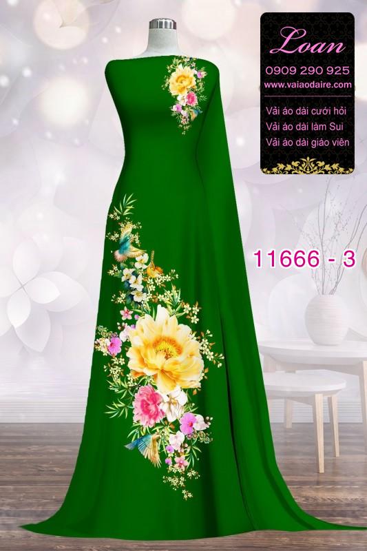 Vải áo dài hoa 3D