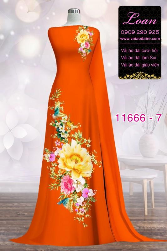 Vải áo dài hoa 3D