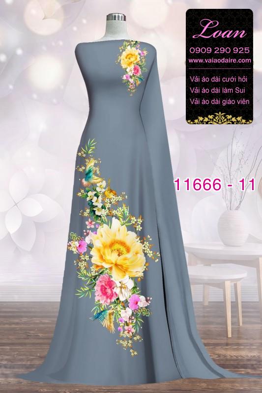 Vải áo dài hoa 3D
