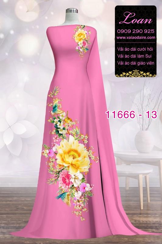 Vải áo dài hoa 3D