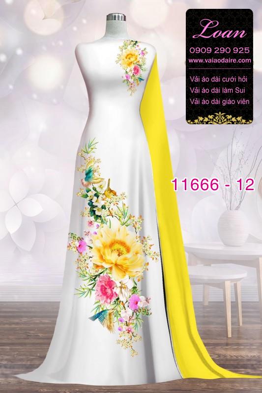 Vải áo dài hoa 3D