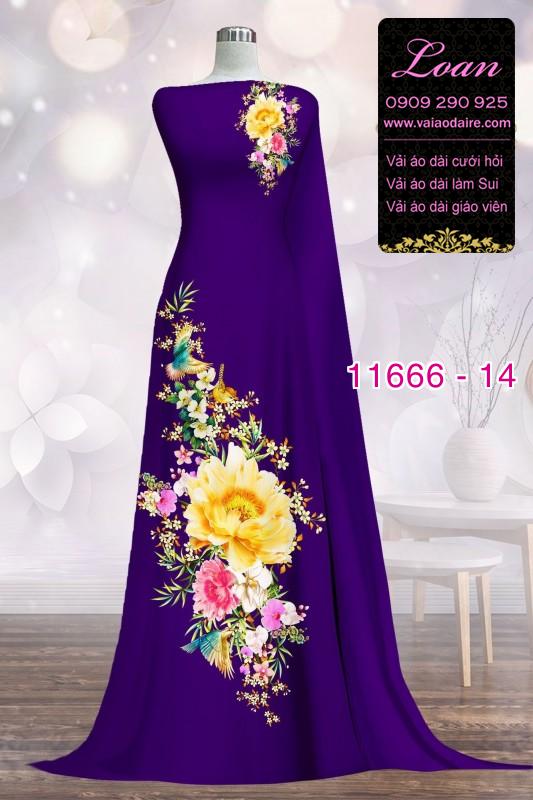 Vải áo dài hoa 3D
