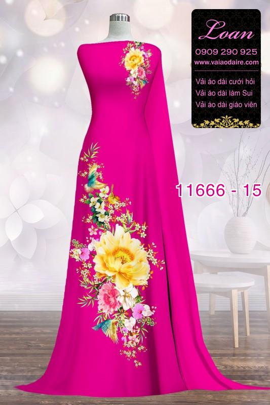 Vải áo dài hoa 3D