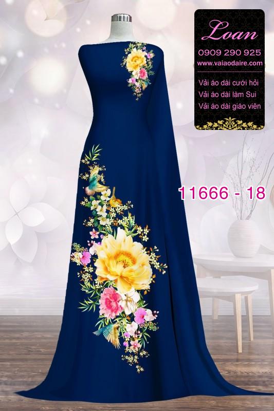 Vải áo dài hoa 3D
