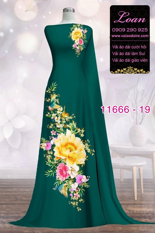 Vải áo dài hoa 3D