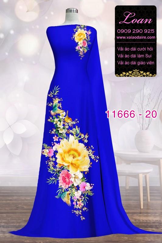 Vải áo dài hoa 3D