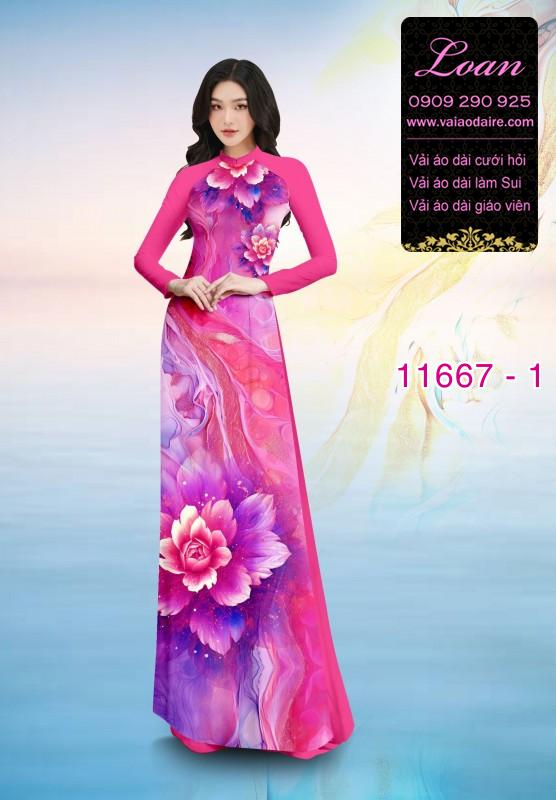 Vải áo dài hoa 3D