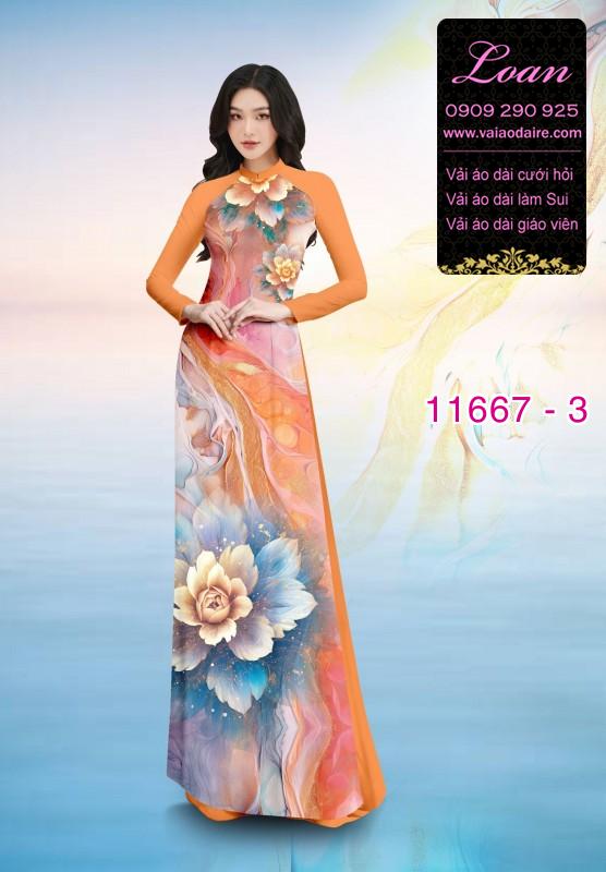 Vải áo dài hoa 3D