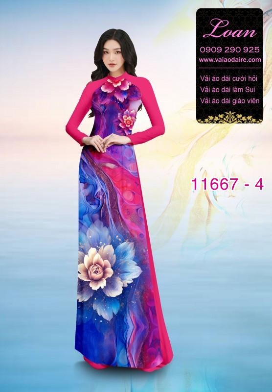 Vải áo dài hoa 3D