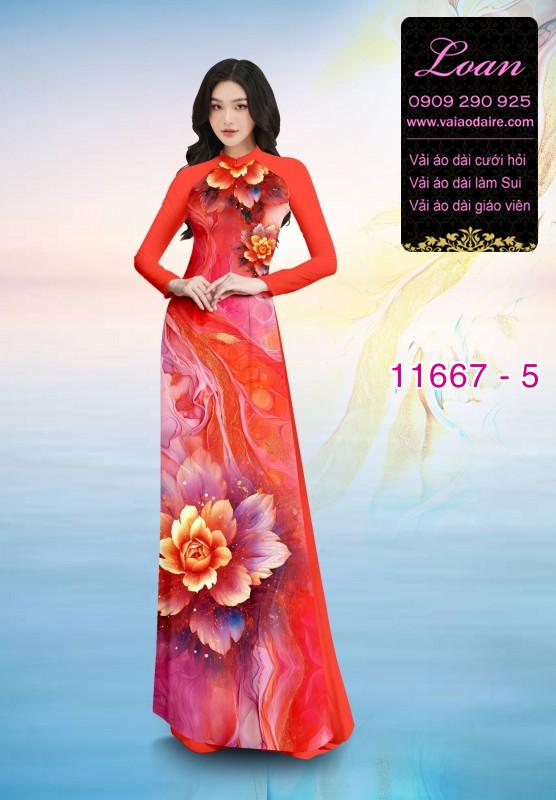 Vải áo dài hoa 3D