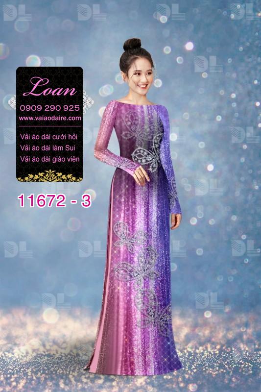 Vải áo dài hoa 3D
